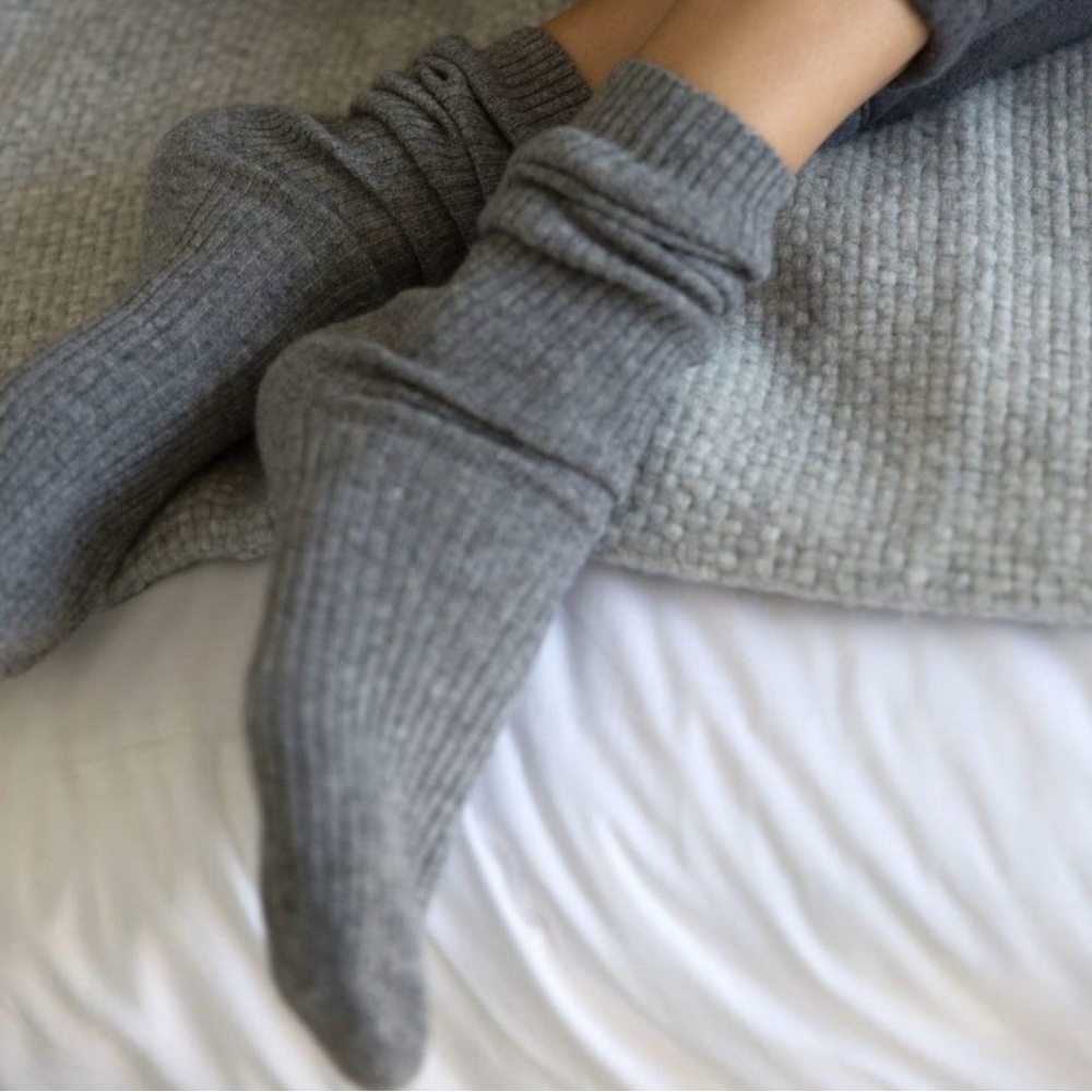 JENNI KAYNE Cashmere Socks Grey One Size - Picture 5 of 5